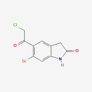 molecular formula C10H7BrClNO2 B1365083 6-Bromo-5-(2-chloroacetyl)1,3-dihydroindol-2-one 