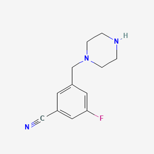 molecular formula C12H14FN3 B13650836 1-(3-Fluoro-5-(trifluoromethyl)benzyl)piperazine 