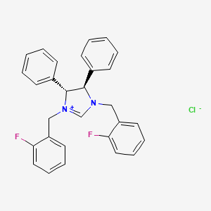 molecular formula C29H25ClF2N2 B13650846 (4S,5S)-1,3-Bis(2-fluorobenzyl)-4,5-diphenyl-4,5-dihydro-1H-imidazol-3-ium chloride 