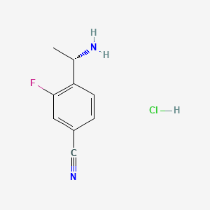molecular formula C9H10ClFN2 B13650849 (S)-4-(1-Aminoethyl)-3-fluorobenzonitrile hydrochloride 