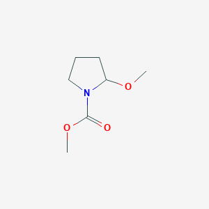 molecular formula C7H13NO3 B1365087 2-Methoxy-pyrrolidine-1-carboxylic acid methyl ester CAS No. 56475-88-8