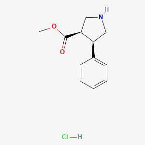 molecular formula C12H16ClNO2 B13651012 rac-methyl (3R,4R)-4-phenylpyrrolidine-3-carboxylate hydrochloride CAS No. 2307777-52-0