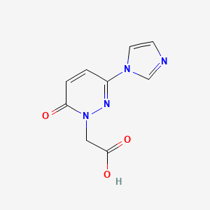 molecular formula C9H8N4O3 B1365104 6-Oxo-3-(1H-imidazol-1-yl)pyridazine-1(6H)-acetic acid 