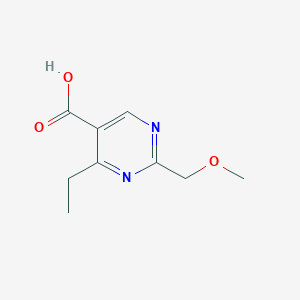 molecular formula C9H12N2O3 B13651179 4-Ethyl-2-(methoxymethyl)pyrimidine-5-carboxylic acid 