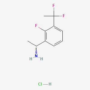 molecular formula C10H13ClF3N B13651462 (R)-1-(3-(1,1-Difluoroethyl)-2-fluorophenyl)ethan-1-amine hydrochloride 