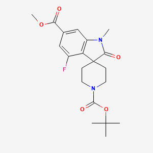 molecular formula C20H25FN2O5 B13651528 1'-tert-Butyl 6-methyl 4-fluoro-1-methyl-2-oxospiro[indoline-3,4'-piperidine]-1',6-dicarboxylate 