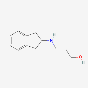 molecular formula C12H17NO B13651658 3-((2,3-Dihydro-1h-inden-2-yl)amino)propan-1-ol 