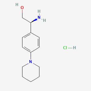 molecular formula C13H21ClN2O B13651674 (S)-2-Amino-2-(4-(piperidin-1-yl)phenyl)ethan-1-ol hydrochloride 