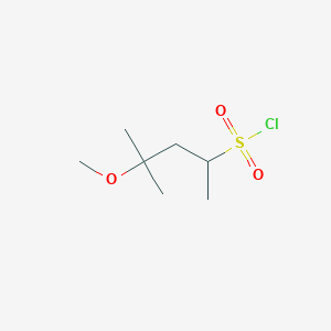 molecular formula C7H15ClO3S B13651787 4-Methoxy-4-methylpentane-2-sulfonyl chloride 