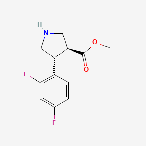 molecular formula C12H13F2NO2 B13651801 methyl (3S,4R)-4-(2,4-difluorophenyl)pyrrolidine-3-carboxylate 