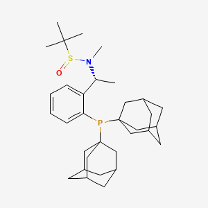 molecular formula C33H50NOPS B13652051 (R)-N-((R)-1-(2-(Di(adamantan-1-yl)phosphanyl)phenyl)ethyl)-N,2-dimethylpropane-2-sulfinamide 