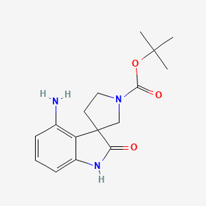 molecular formula C16H21N3O3 B13652068 tert-Butyl 4-amino-2-oxospiro[indoline-3,3'-pyrrolidine]-1'-carboxylate 