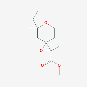 molecular formula C12H20O4 B13652154 Methyl 5-ethyl-2,5-dimethyl-1,6-dioxaspiro[2.5]octane-2-carboxylate 