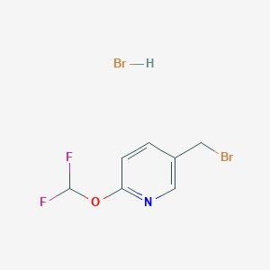 molecular formula C7H7Br2F2NO B13652250 5-(Bromomethyl)-2-(difluoromethoxy)pyridine hydrobromide 