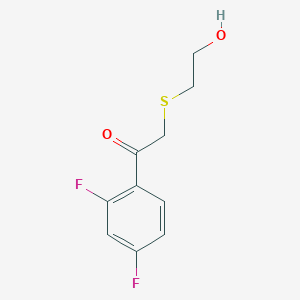 molecular formula C10H10F2O2S B13652319 1-(2,4-Difluorophenyl)-2-((2-hydroxyethyl)thio)ethan-1-one 