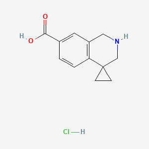 molecular formula C12H14ClNO2 B13652411 2',3'-Dihydro-1'H-spiro[cyclopropane-1,4'-isoquinoline]-7'-carboxylic acid hydrochloride 