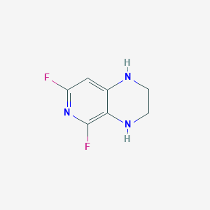 molecular formula C7H7F2N3 B13652413 5,7-Difluoro-1,2,3,4-tetrahydropyrido[3,4-b]pyrazine 