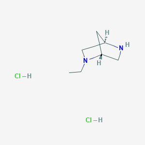 molecular formula C7H16Cl2N2 B13652418 (1R,4R)-2-ethyl-2,5-diazabicyclo[2.2.1]heptanedihydrochloride 