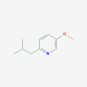 molecular formula C10H15NO B13652520 2-Isobutyl-5-methoxypyridine 