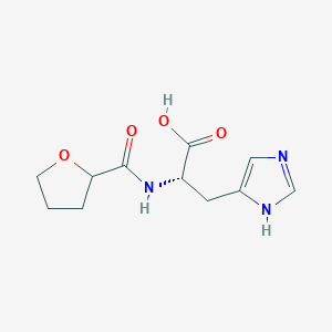 molecular formula C11H15N3O4 B13652546 (2S)-3-(1H-imidazol-4-yl)-2-[(oxolan-2-yl)formamido]propanoic acid 