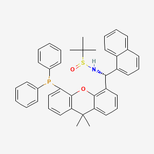molecular formula C42H40NO2PS B13652552 (R)-N-((R)-(5-(Diphenylphosphanyl)-9,9-dimethyl-9H-xanthen-4-yl)(naphthalen-1-yl)methyl)-2-methylpropane-2-sulfinamide 