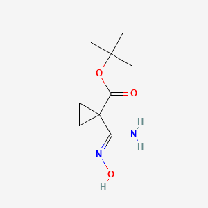 molecular formula C9H16N2O3 B13652554 tert-butyl 1-(N-hydroxycarbamimidoyl)cyclopropane-1-carboxylate 