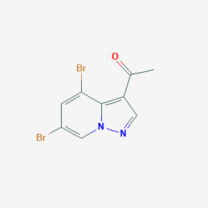 molecular formula C9H6Br2N2O B13652591 1-(4,6-Dibromopyrazolo[1,5-a]pyridin-3-yl)ethanone 