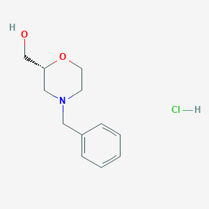 molecular formula C12H18ClNO2 B13652743 (R)-(4-Benzylmorpholin-2-yl)methanol hydrochloride 