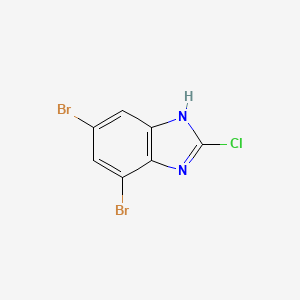 molecular formula C7H3Br2ClN2 B13652750 4,6-Dibromo-2-chloro-1H-benzo[d]imidazole 