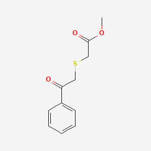 molecular formula C11H12O3S B13652792 Methyl 2-((2-oxo-2-phenylethyl)thio)acetate 
