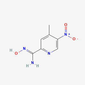 molecular formula C7H8N4O3 B13652811 N-Hydroxy-4-methyl-5-nitropicolinimidamide 