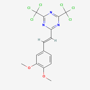 molecular formula C15H11Cl6N3O2 B1365283 2-(3,4-Dimethoxystyryl)-4,6-bis(trichloromethyl)-1,3,5-triazine CAS No. 42880-07-9