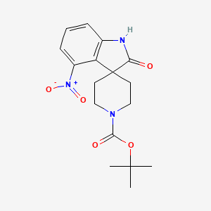 molecular formula C17H21N3O5 B13652843 tert-Butyl 4-nitro-2-oxospiro[indoline-3,4'-piperidine]-1'-carboxylate 