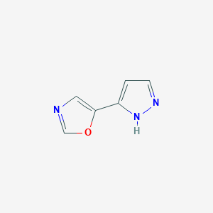 molecular formula C6H5N3O B13652882 5-(1H-Pyrazol-3-yl)oxazole 