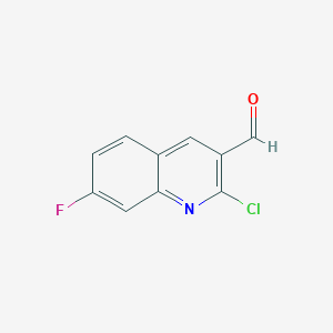 molecular formula C10H5ClFNO B1365298 2-Chloro-7-fluoroquinoline-3-carboxaldehyde CAS No. 745830-16-4
