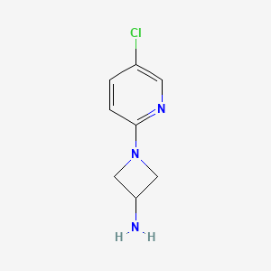 molecular formula C8H10ClN3 B13653230 1-(5-Chloropyridin-2-yl)azetidin-3-amine 