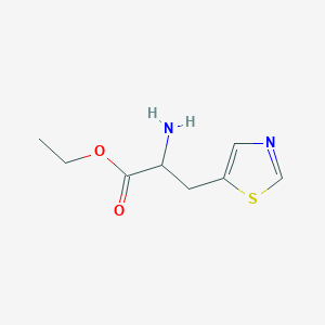 molecular formula C8H12N2O2S B13653307 Ethyl 2-amino-3-(thiazol-5-yl)propanoate 