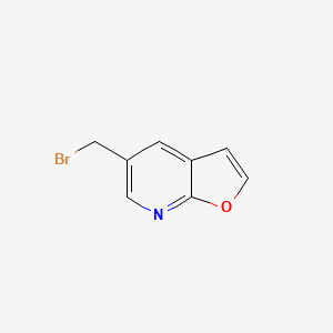 molecular formula C8H6BrNO B13653395 5-(Bromomethyl)furo[2,3-b]pyridine 