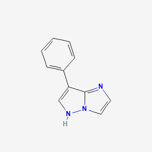 molecular formula C11H9N3 B1365343 7-Phenyl-1H-imidazo[1,2-b]pyrazole 