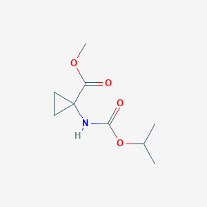 molecular formula C9H15NO4 B136535 Cyclopropanecarboxylic acid, 1-[[(1-methylethoxy)carbonyl]amino]-, methyl ester (9CI) CAS No. 148930-74-9