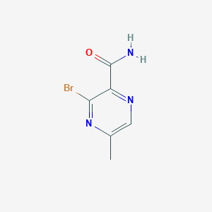 molecular formula C6H6BrN3O B13653575 3-Bromo-5-methylpyrazine-2-carboxamide 