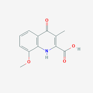 molecular formula C12H11NO4 B1365359 8-Methoxy-3-methyl-4-oxo-1,4-dihydroquinoline-2-carboxylic acid 