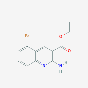 molecular formula C12H11BrN2O2 B13653609 Ethyl 2-amino-5-bromoquinoline-3-carboxylate 