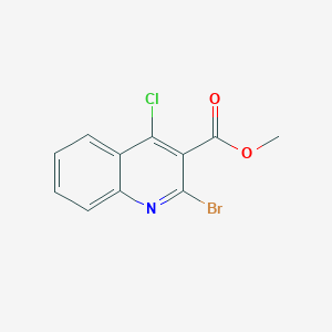 molecular formula C11H7BrClNO2 B13653692 Methyl 2-bromo-4-chloroquinoline-3-carboxylate 