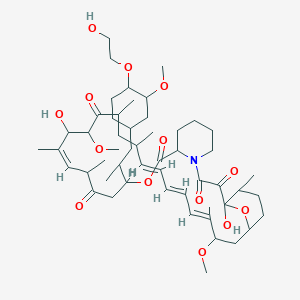 molecular formula C53H83NO14 B13653808 1,18-Dihydroxy-12-{1-[4-(2-hydroxyethoxy)-3-methoxycyclohexyl]propan-2-yl}-19,30-dimethoxy-15,17,21,23,29,35-hexamethyl-11,36-dioxa-4-azatricyclo[30.3.1.0,4,9]hexatriaconta-16,24,26,28-tetraene-2,3,10,14,20-pentone 