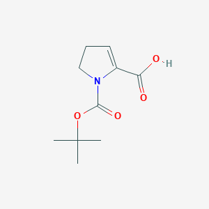 molecular formula C10H15NO4 B13653931 1-[(tert-butoxy)carbonyl]-4,5-dihydro-1H-pyrrole-2-carboxylicacid 