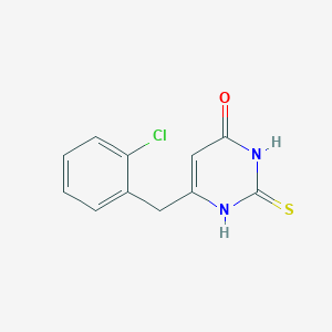 molecular formula C11H9ClN2OS B1365394 6-(2-chlorobenzyl)-2-thioxo-2,3-dihydropyrimidin-4(1H)-one 