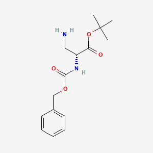 molecular formula C15H22N2O4 B13654033 tert-Butyl (R)-3-amino-2-(((benzyloxy)carbonyl)amino)propanoate 