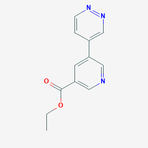 molecular formula C12H11N3O2 B13654466 Ethyl 5-(pyridazin-4-yl)nicotinate 