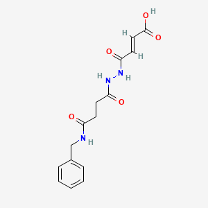 molecular formula C15H17N3O5 B1365450 (E)-4-[2-[4-(benzylamino)-4-oxobutanoyl]hydrazinyl]-4-oxobut-2-enoic acid 